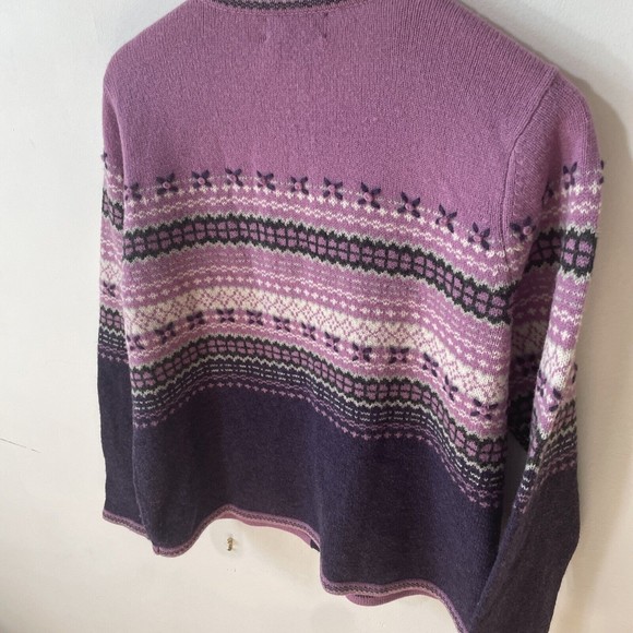 Vintage Women’s Purple Zip Cardigan Lambswool Size Large Charter Club - Picture 5 of 8